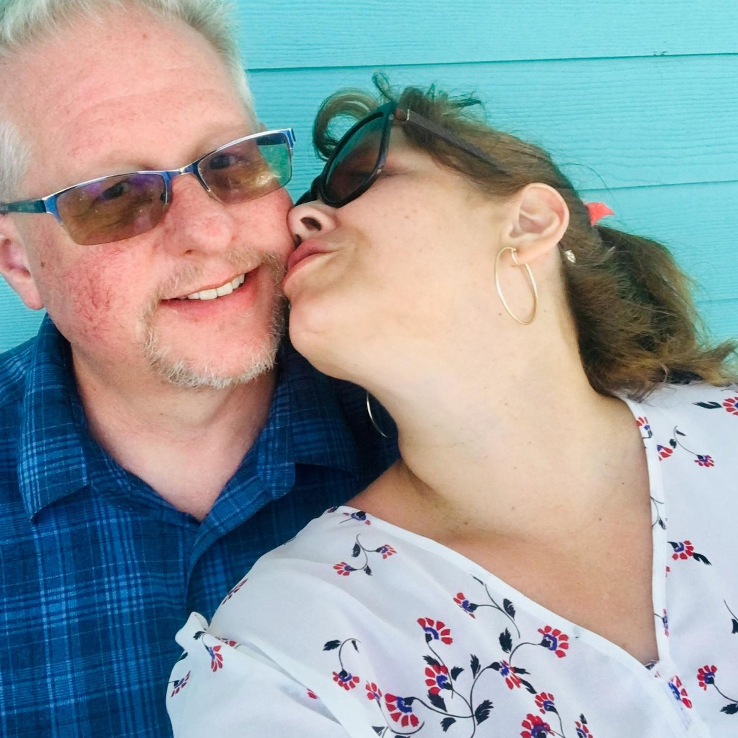 Galveston Tx,  Summer of 2021, my graduation trip from Hunny to see Ashley.  
What can I say, I just  can’t stop kissing that man!