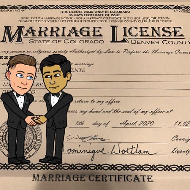 All done by mail. Work from home, get married from home ... so 2020!