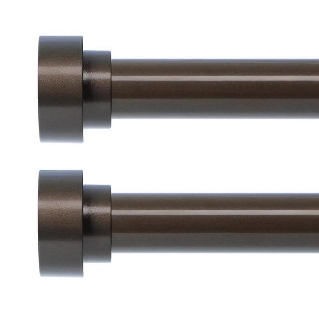 2 Pack Bronze Curtain Rods for Windows 48 to 84 Inch(4-7ft),1 Inch Diameter Heavy Duty Curtain Rods,Modern Adjustable Curtain Rod,Decorative Drapery Rods,Window Curtains Rod 48-84",Antique Bronze
