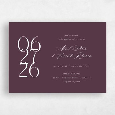 Purple Elegant Wedding Invitation - Aion Landscape