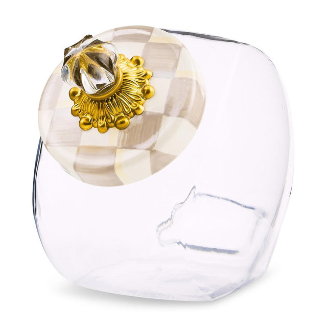 Mackenzie-Childs Sweets Jar with Mocha Check Lid