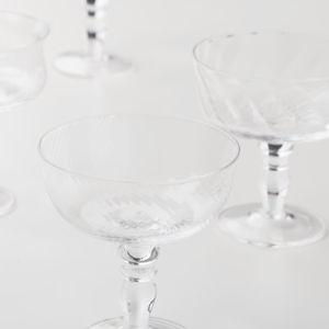 Bitossi Diseguale set of 6 champagne coupe glasses