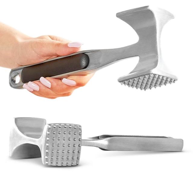 Cheer Collection Dual-Sided Aluminum Meat Tenderizer Mallet – Smooth & Textured Pounder for Chicken, Beef, Pork & More