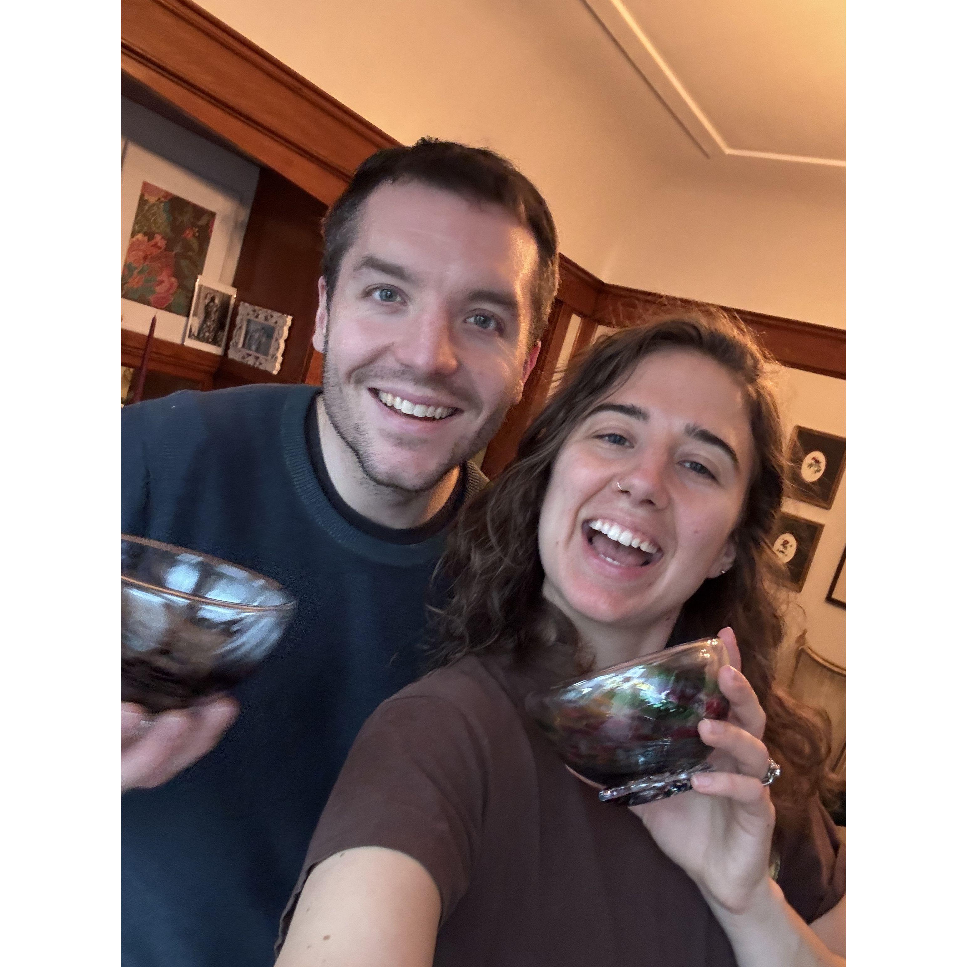 With our blown glass creations!