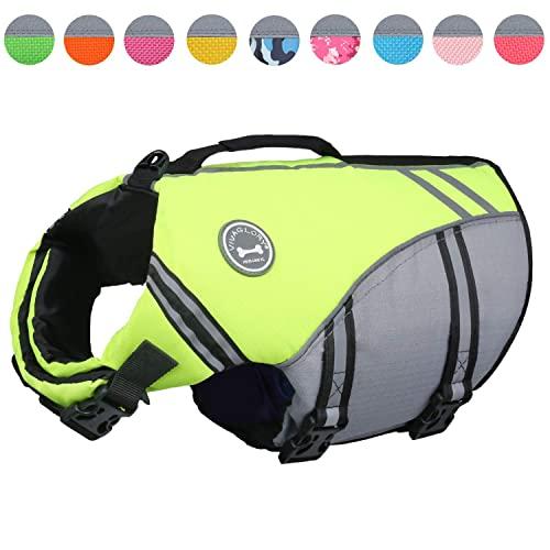 Vivaglory New Sports Style Ripstop Dog Life Jacket Safety Vest with Superior Buoyancy & Rescue Handle