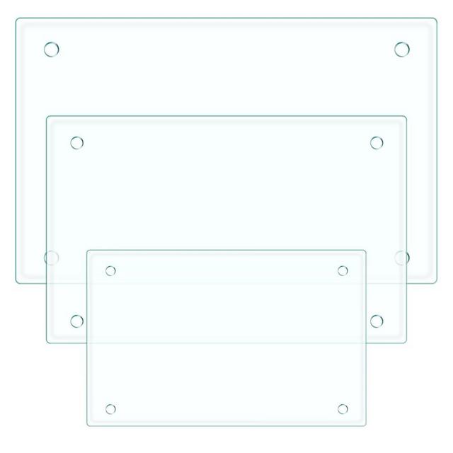 Liengoron 3PCS Tempered Glass Cutting Boards 12"x16" & 10"x14" & 8"x12" Clear Glass Cutting Boards Kitchen Glass Chopping Boards with Rubber Feet Dishwasher Safe Shatter Resistant Heat Resistant