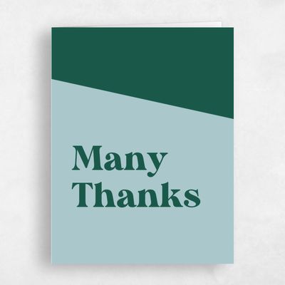 Light Teal, Blue Wedding Thank You - Zesty Portrait