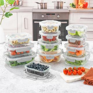 Fluted 24-Piece Food Storage Container Set with Lid