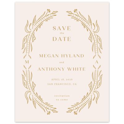 Dijon, Beige Wedding Digital Save the Date - Basel Portrait