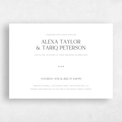 White Wedding Invitation - Sharpe Classic