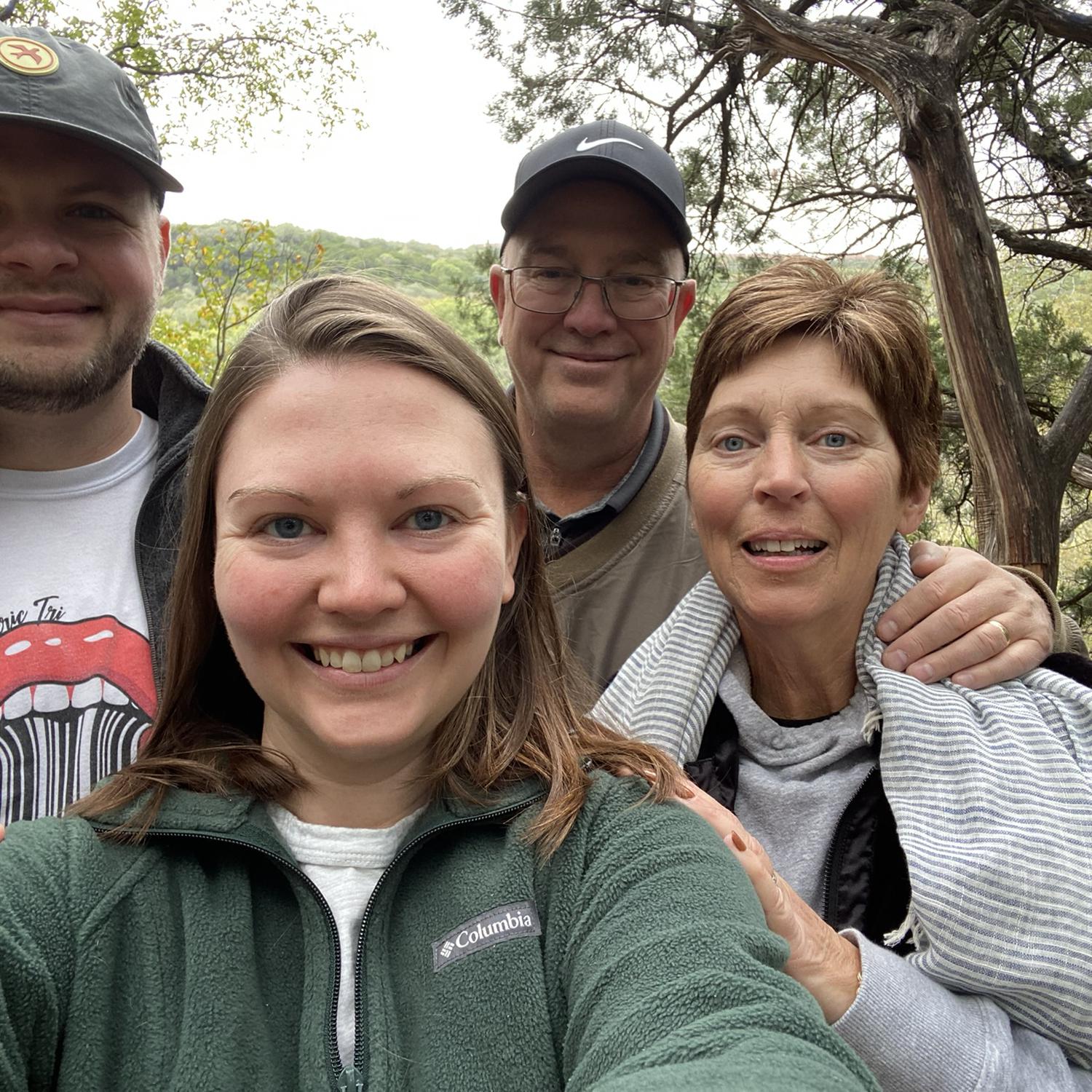 Hiking with Meg’s parents in Austin November 2022