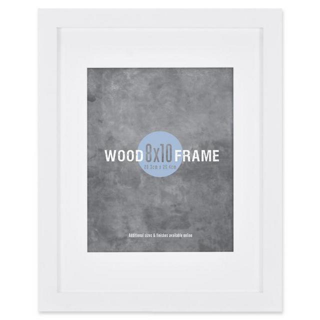 Gallery 8-Inch x 10-Inch Matted Wood Frame in White