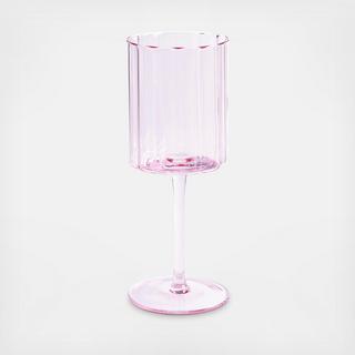 Scalloped Rim Fluted Wine Glass, Set of 4