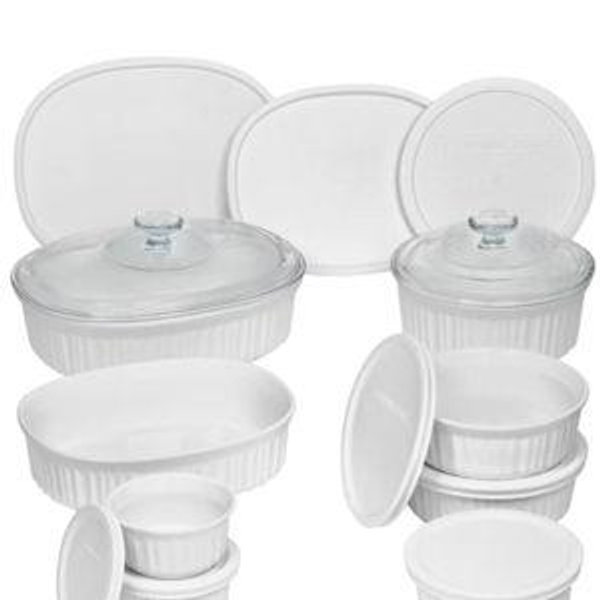 CorningWare French White 18-Piece Bakeware Set