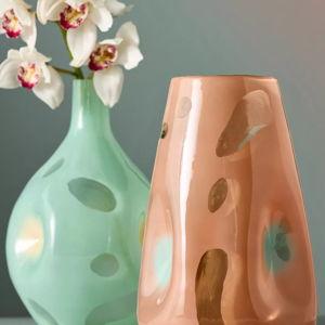 Orange Aura Glass Vase