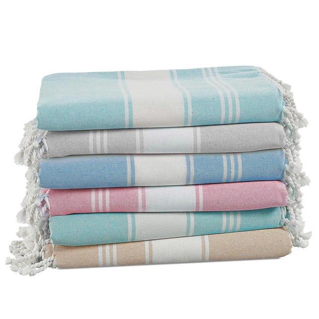LANE LINEN 100% Cotton Beach Towel with Beach Bag, 6 Piece Beach Towels Oversized, 39'x71', Pool Beach Towel, Absorbent Extra Large Beach Towel, Quick Dry Sand Towel, Travel Towel - Multi Colors
