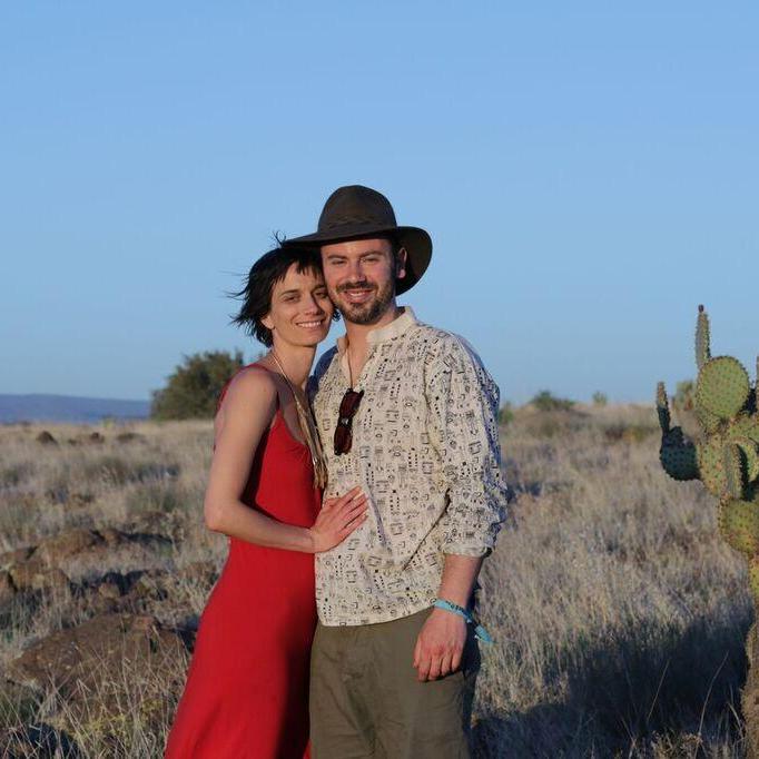 We both love traveling and music festivals. This picture was taken while we were at Form Arcosanti in Arizona, Spring 2017.