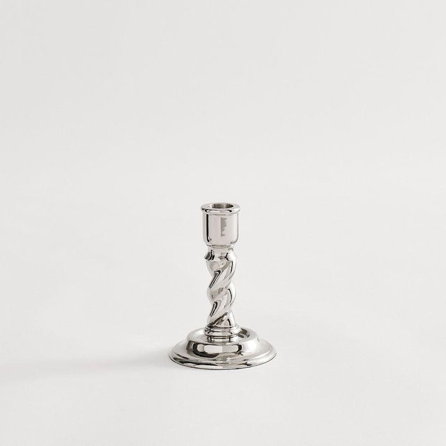 Altair Candle Holder: Silver: Medium 3.5X3.5X5"