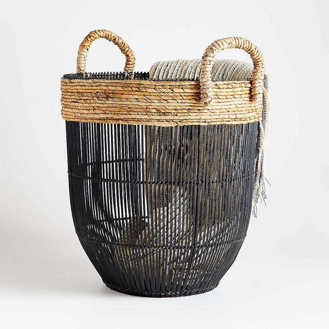 Malloe Tall Black Basket with Handles