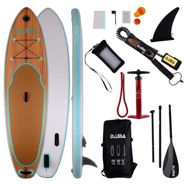 DAMA Inflatable Stand up Paddle Board (9'6''), sup Paddle Board,Drop Stitch and PVC,travling Board,fin,Hand Pump,Leash,Repairing kit,for Surfing or Padding Adult