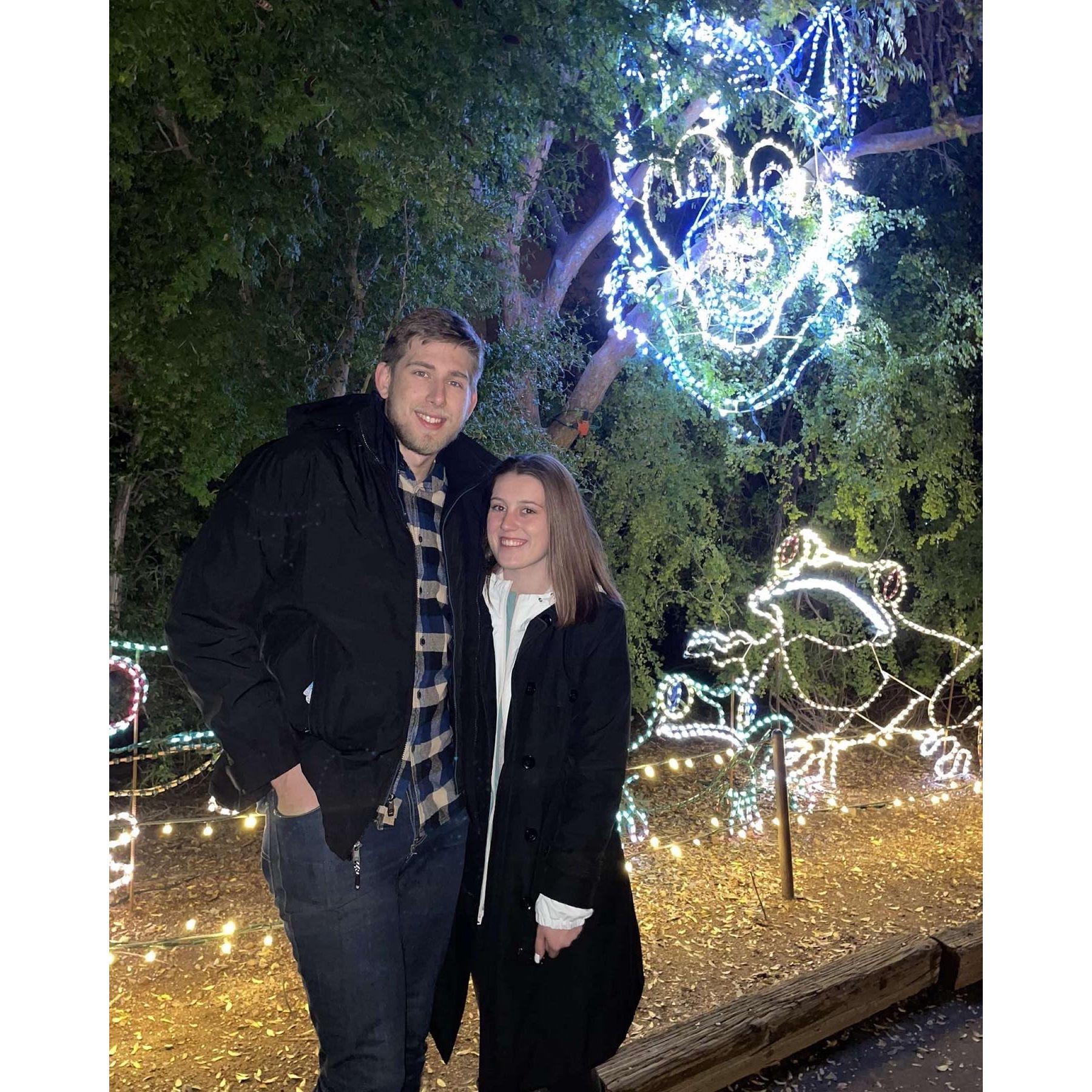 Zoe's first time at the Phoenix Zoo Lights
