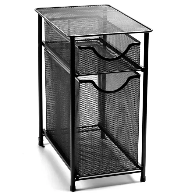 Squared Away™ 2-Tier Metal Mesh Drawer in Black