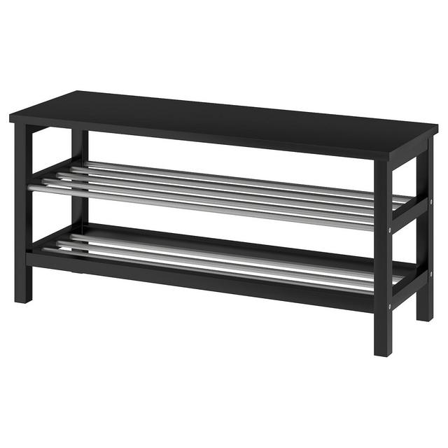 TJUSIG Bench with shoe storage, black, 42 1/2x13 3/8x19 5/8 "Show measurements specifications