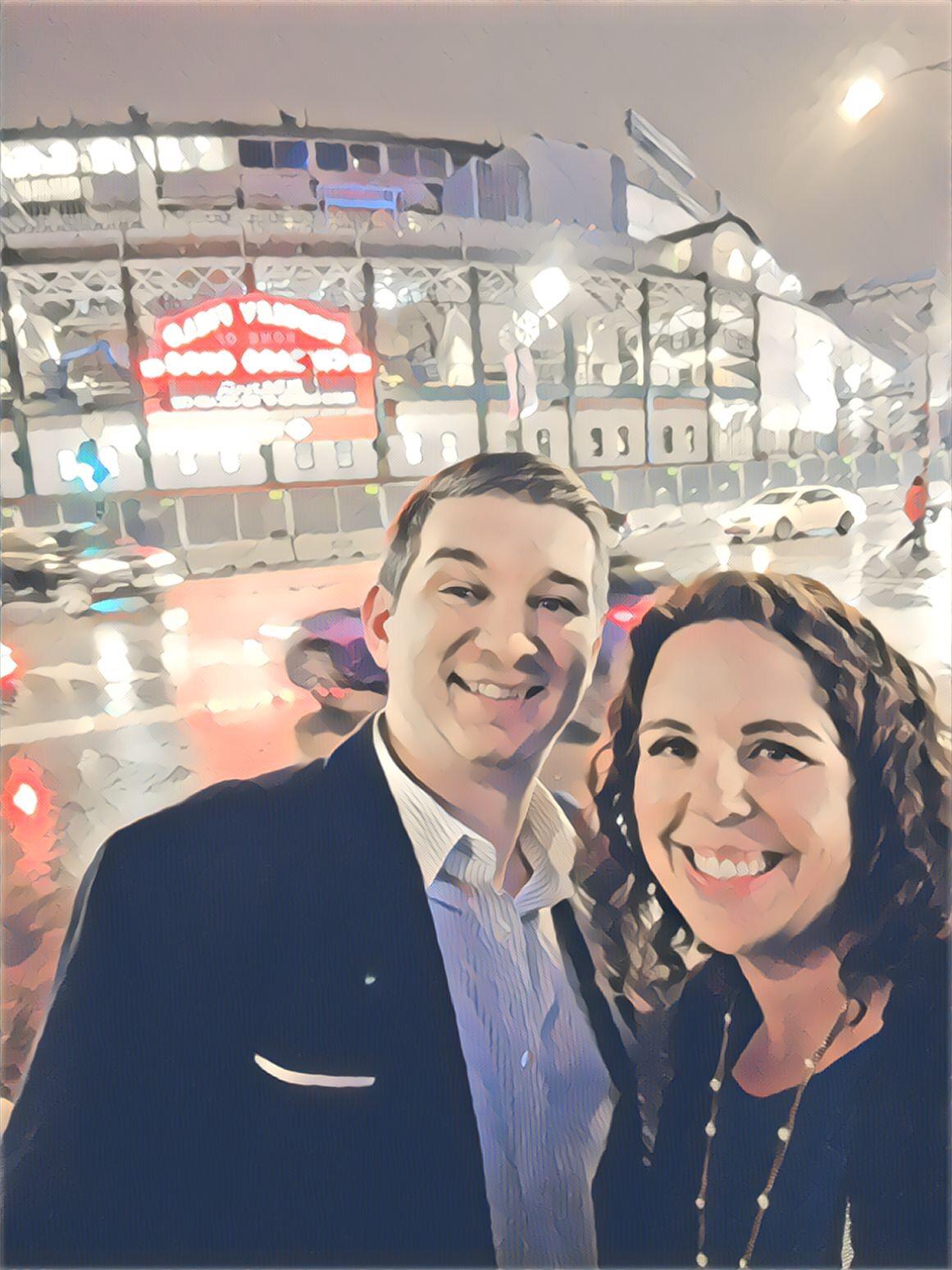 HD Fundraiser outside Wrigley. Filters are fun.