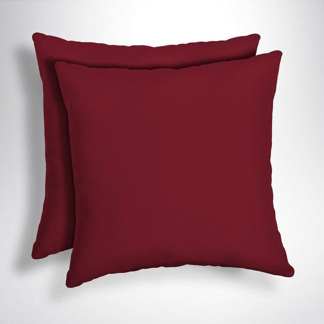 2pk Caliente Canvas Texture Acrylic Square Outdoor Throw Pillows Berry - Arden Selections