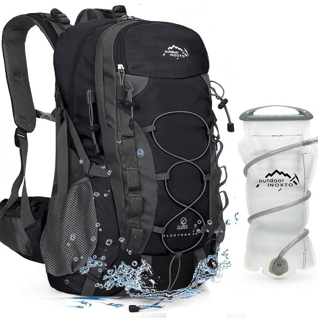 INOXTO lightweight Hiking Backpack 35L/40L Hiking Daypack with Waterproof Rain Cover for Travel Camping Outdoor Men and Women