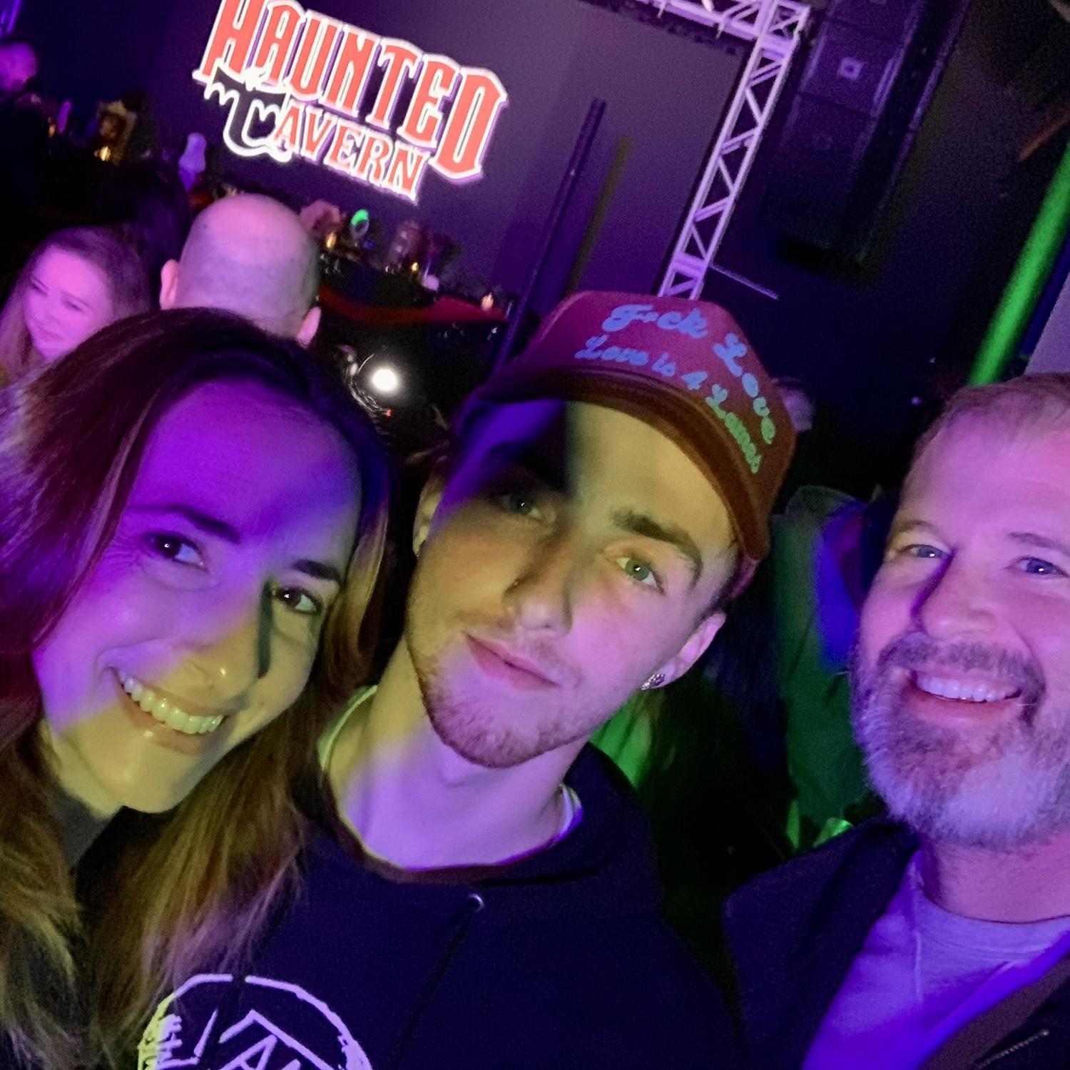 First hangout with Cian - he hates scary stuff, so we took him to a haunted show, of course