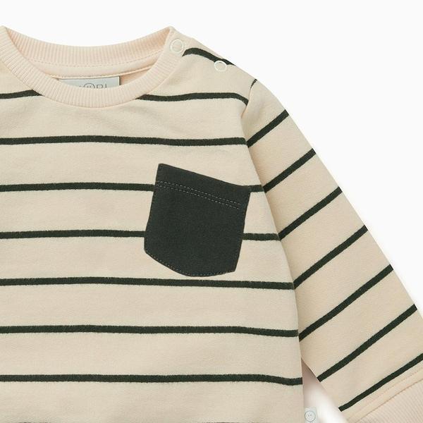 Striped Pocket Sweatshirt