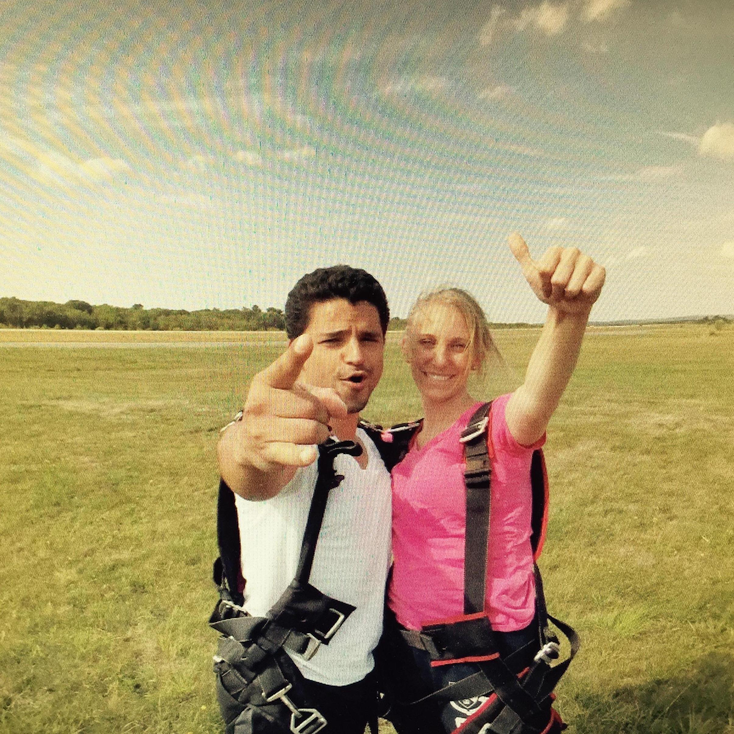 After our first time skydiving together