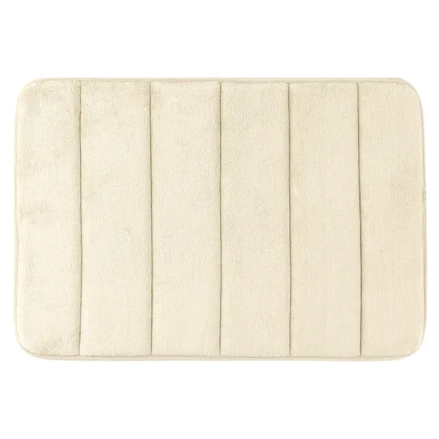 Unique Bargains Non Slip Absorbent Thick Soft Quick Dry Bathroom Bath Rugs Khaki 16" x 24"