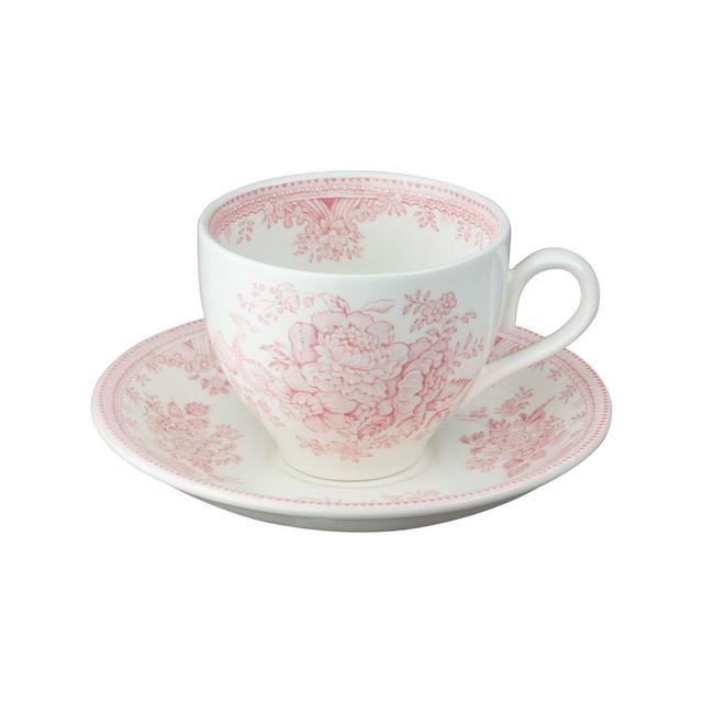Pink Asiatic Pheasants Teacup and Saucer (Set of 4)