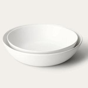 Glossy White Low Serving Bowls