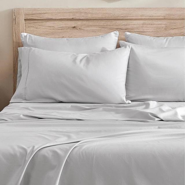 Queen 100% Organic Cotton Solid Sheet Set Gray - Kindlier