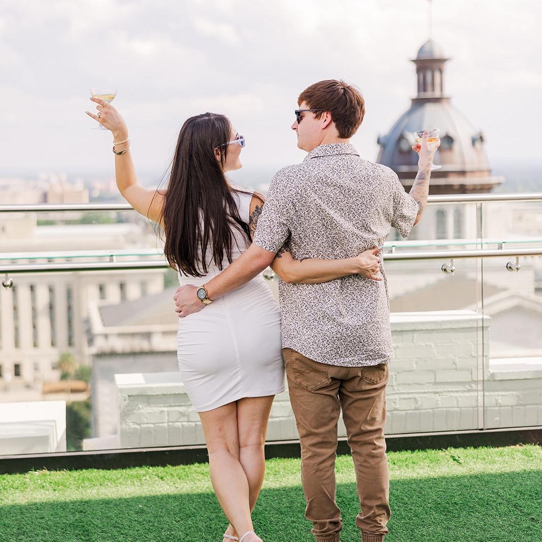 CHEERS! We are getting MARRIED!