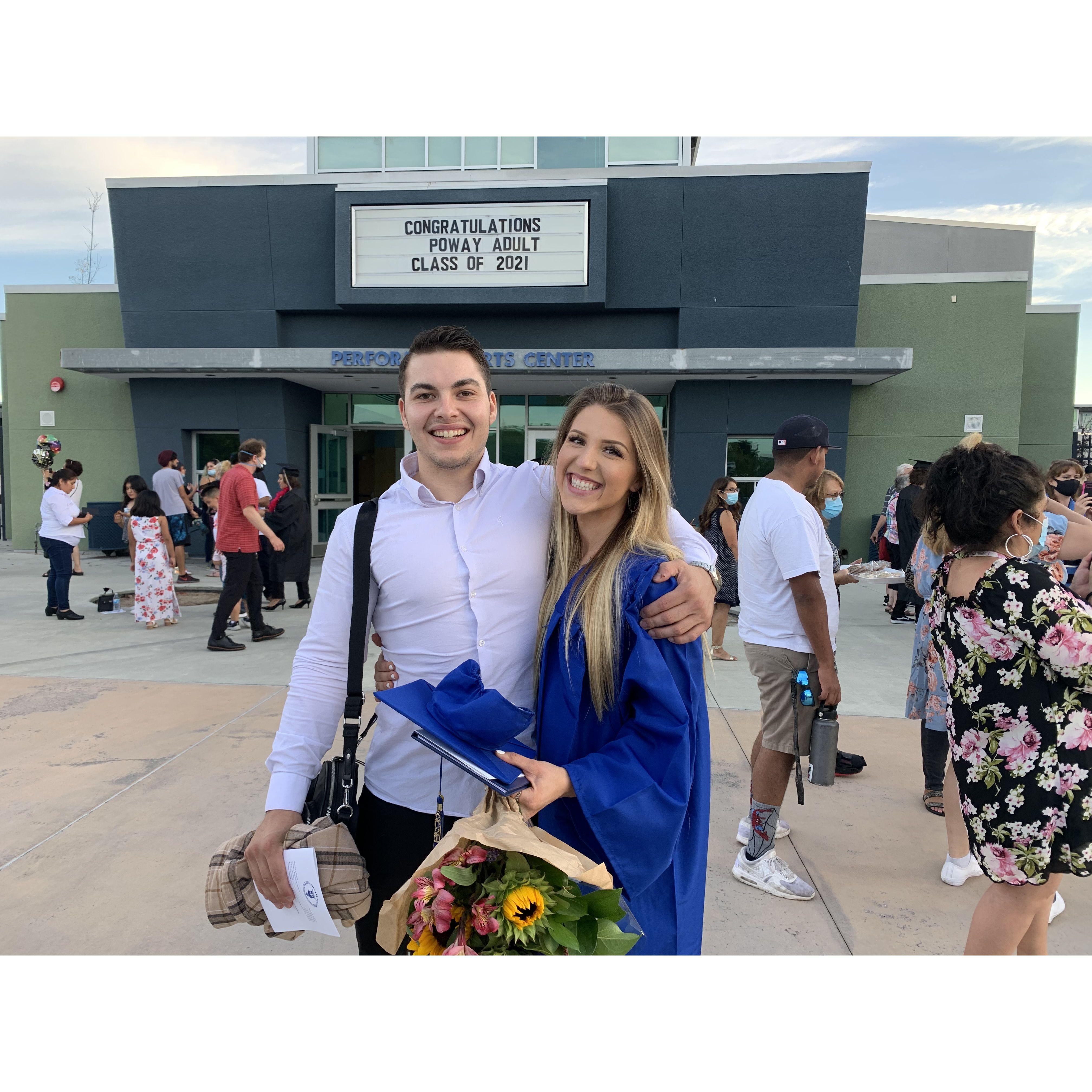 At Tess' Graduation in San Diego, CA.