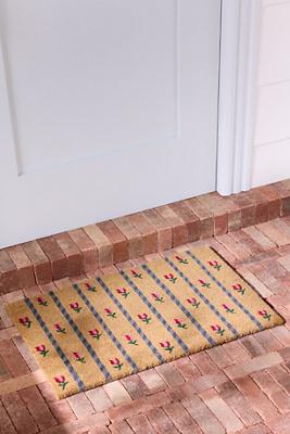 Tulips Striped Coir Printed Doormat