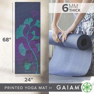 Gaiam Yoga Mat - Premium 6mm Print - Lily Shadows Pattern