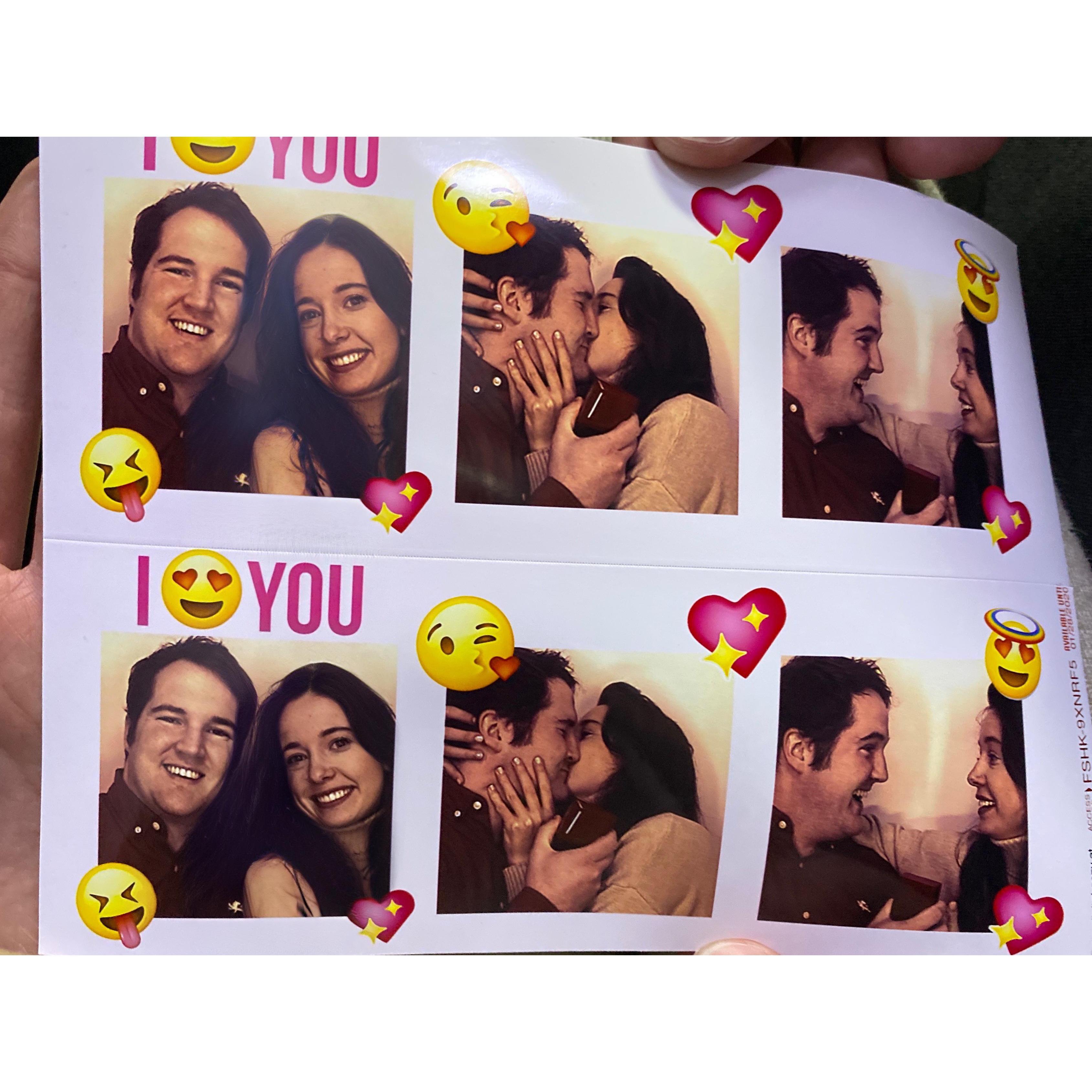 Michael proposed to Brooke in a photo booth on December 14, 2019.