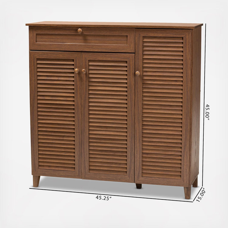 Baxton Studio, Coolidge Shoe Storage Cabinet with Drawer | Zola