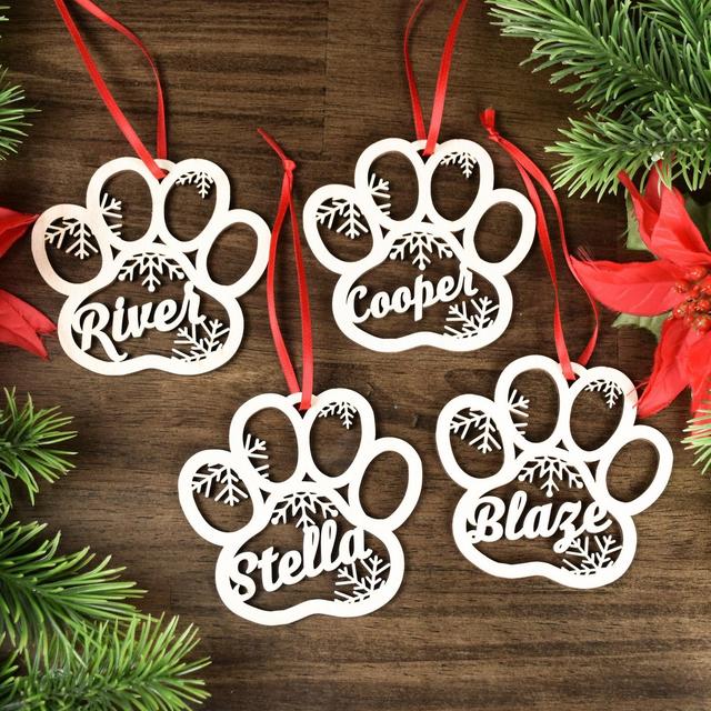 Personalized Dog Paw Ornament | Custom Pet...