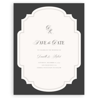 Dark Charcoal, Grey Wedding Digital Save the Date - Marisol Portrait