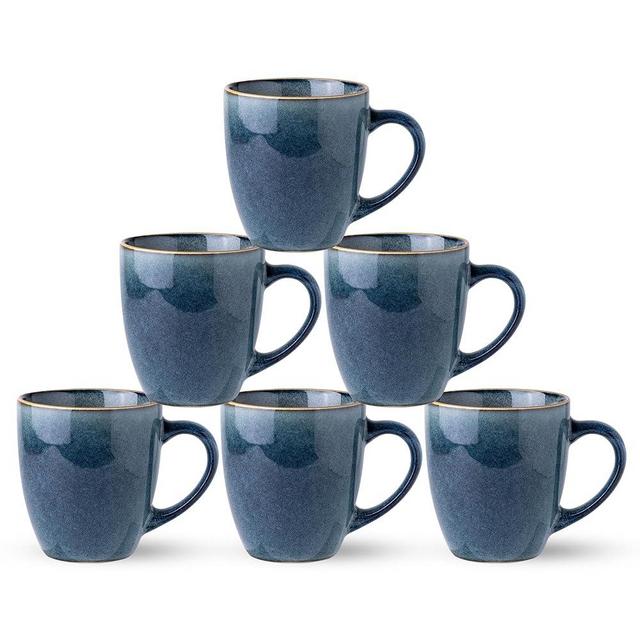 GBHOME Ceramic Coffee Mugs Set of 6, 12oz Stoneware Coffee Mugs Set For Dad Mom Women MEN, Light Weight Ceramic Coffee Cups for Latte/Tea/Beer/Hot Cocoa, Dishwasher & Microwave Safe