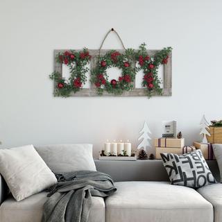 Christmas Joy Door Hanging with Berries and Ornaments