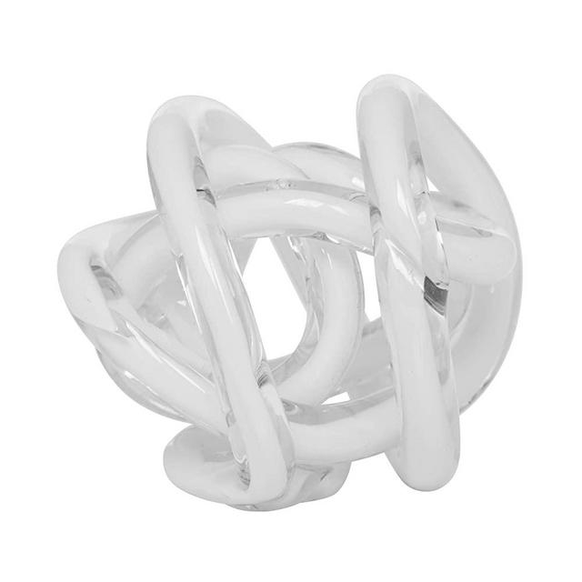 Torre & Tagus Orbit Glass Décor Ball, Small, White