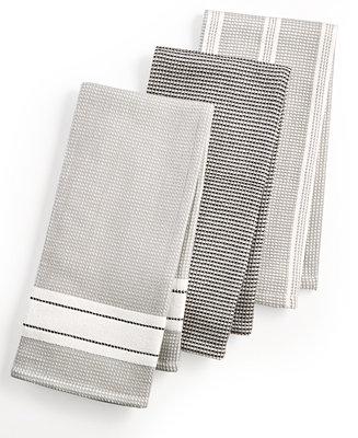 3-Pc. Waffle Weave Kitchen Towels, Created for Macy's