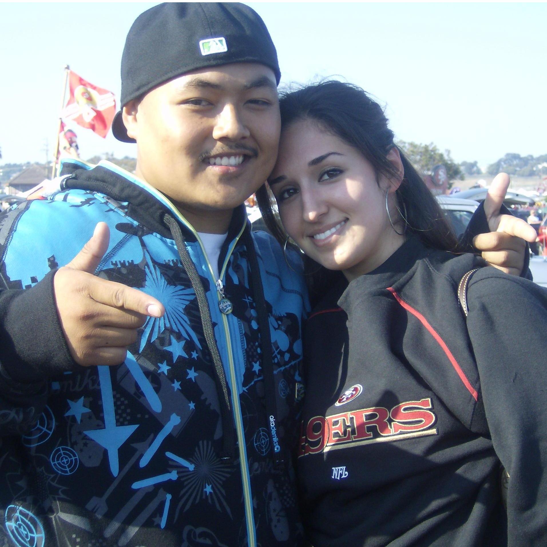 Our first time tailgating and watching our favorite football team together. Forever Faithful.